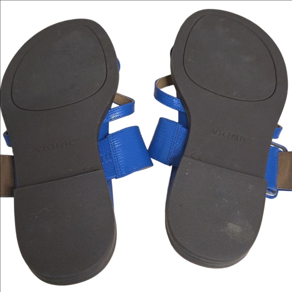 Vionic Arch Support Royal Blue Women's Julep Sandals Flipflops Leather 7.5W - Picture 7 of 9